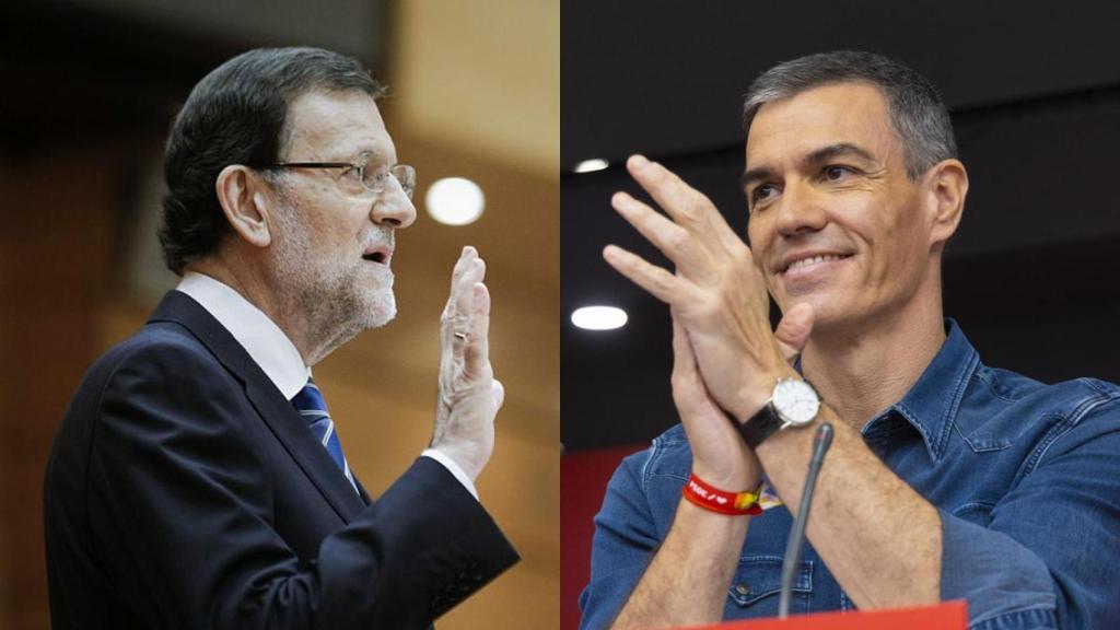Mariano Rajoy el 1 de agosto de 2013 ante el Pleno del Congreso y Pedro Sánchez, este sábado ante el Comité Federal del PSOE.