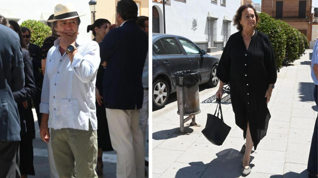 Martín Pareja Obregón y Carmen Tello, entre los asistentes al funeral.