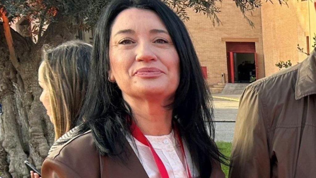 Anabel Mateos y Antonio Hernando en el Congreso Federal del PSOE en Sevilla del 1 de diciembre de 2024.