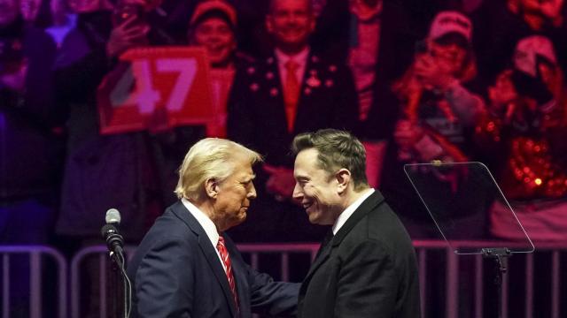 Donald Trump y Elon Musk, durante un mitin en el Capital One Arena de Washington, el pasado 19 de enero.