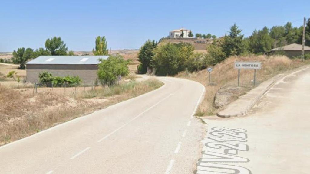 Imagen de la carretera CU-2123 a su paso por La Ventosa (Cuenca)