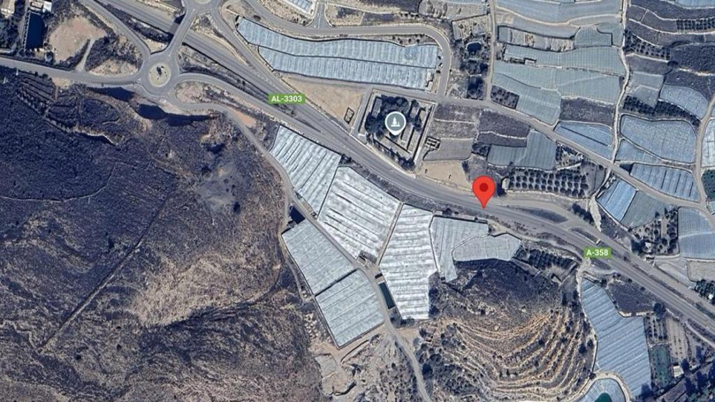 Lugar del accidente de tráfico mortal en Dalías.