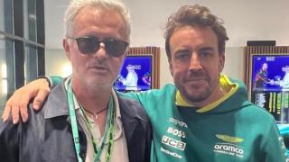 José Mourinho y Fernando Alonso juntos durante un Gran Premio.