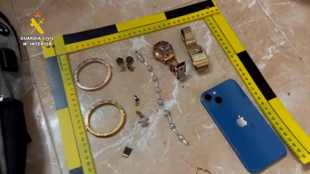 Efectos incautados a la banda de ladrones