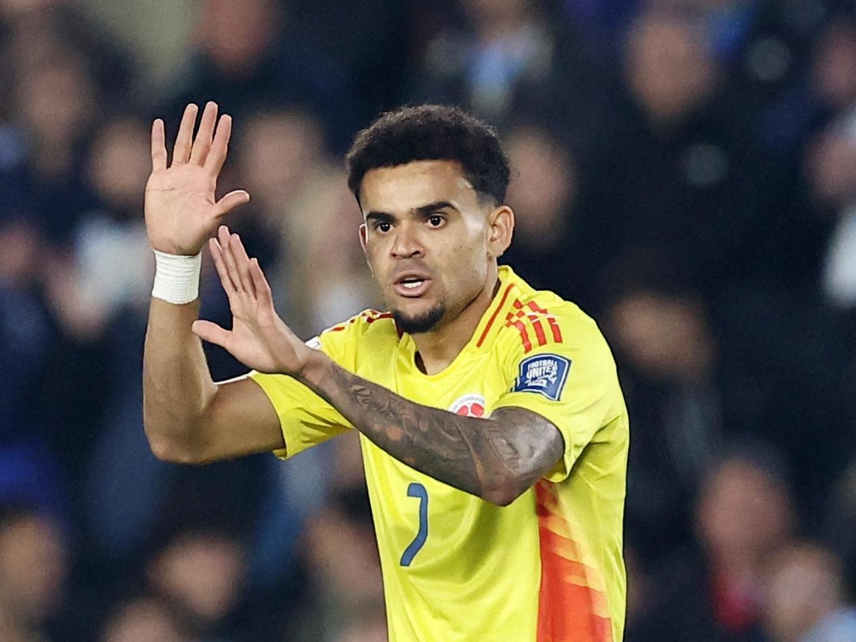 Luis Díaz, durante un partido reciente con Colombia.