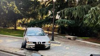 Imagen del coche tras el altercado en Salamanca