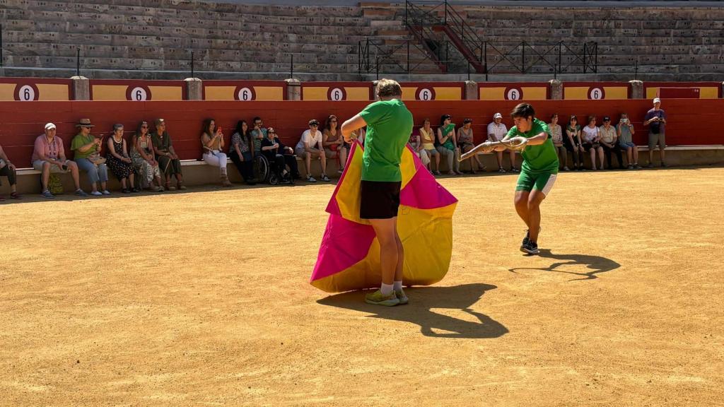 Los alumnos de la escuela taurina de Ciudad Real han realizado una exhibición ante medio centenar de visitantes.