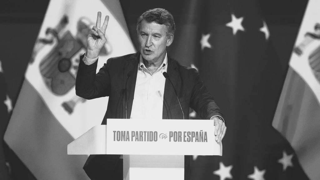 Feijóo, durante la clausura del Congreso del PP este domingo.