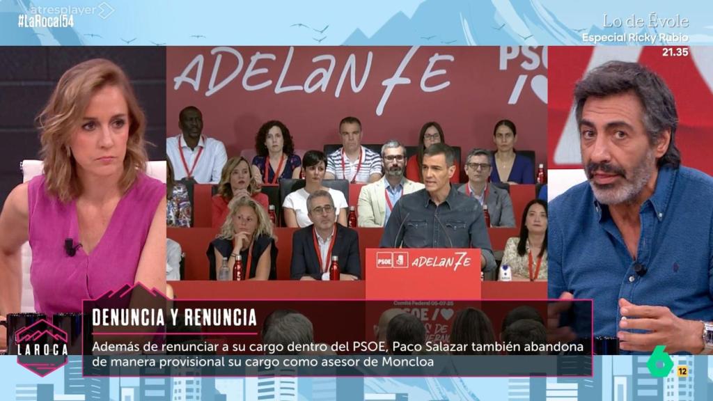 Tania Sánchez y Juan del Val en 'La Roca'.