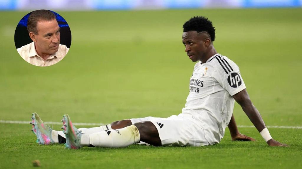 Paco Buyo y Vinicius durante un partido.