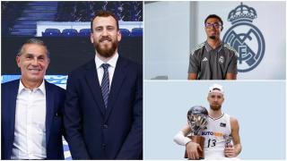 Scariolo y Sergio Rodríguez, en un collage con Maledon y Musa