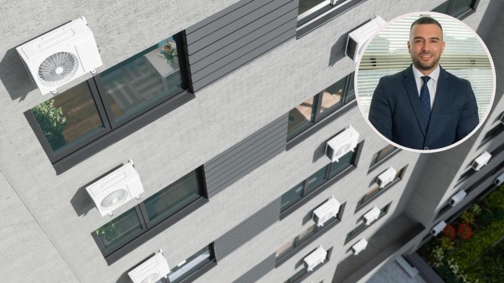 Aire acondicionado en la fachada.