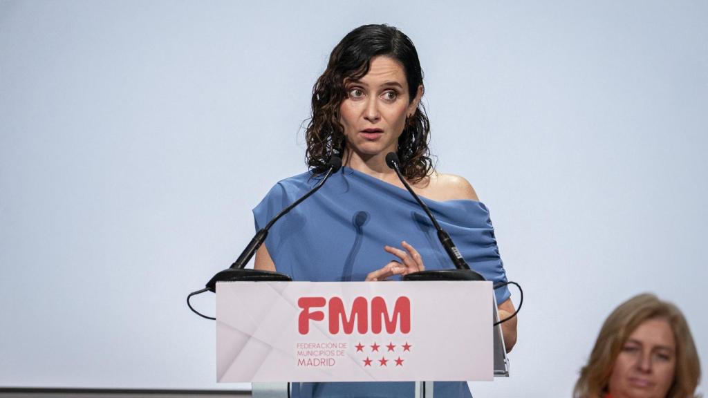 La presidenta de la Comunidad de Madrid, Isabel Díaz Ayuso, durante el 40º aniversario de la Federación de Municipios de Madrid (FMM).