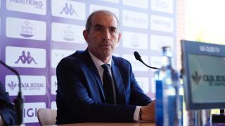 Guillermo Almada durante su presentación como nuevo entrenador del Pucela