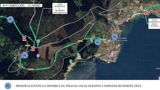 Mapa con las zonas afectadas.