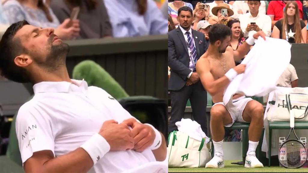 Novak Djokovic, durante el partido ante De Minaur en Wimbledon