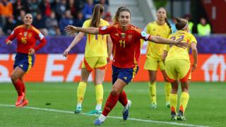 Alexia Putellas celebra uno de los goles en la victoria ante Bélgica.