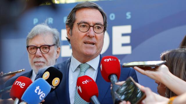 El presidente de la CEOE, Antonio Garamendi, durante su intervención de este martes en Soria