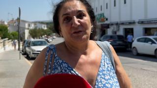 Inma, la madre de Michu, en la tarde de este martes, 8 de julio.