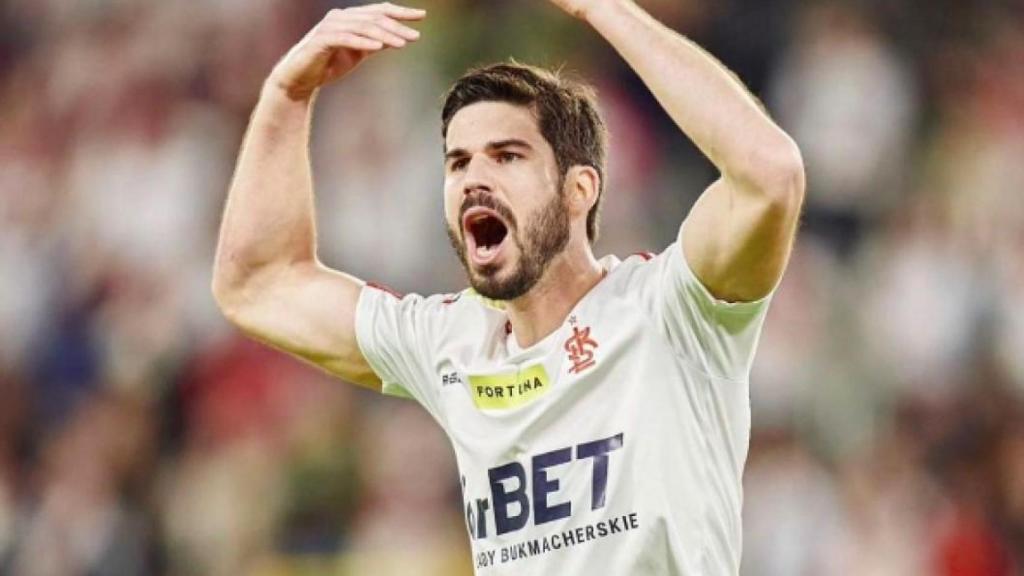 Monsalve celebra un gol con uno de sus anteriores equipos.