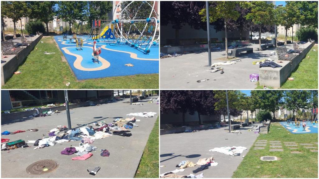Estado en el que quedó los aledaños del mercadillo este martes.
