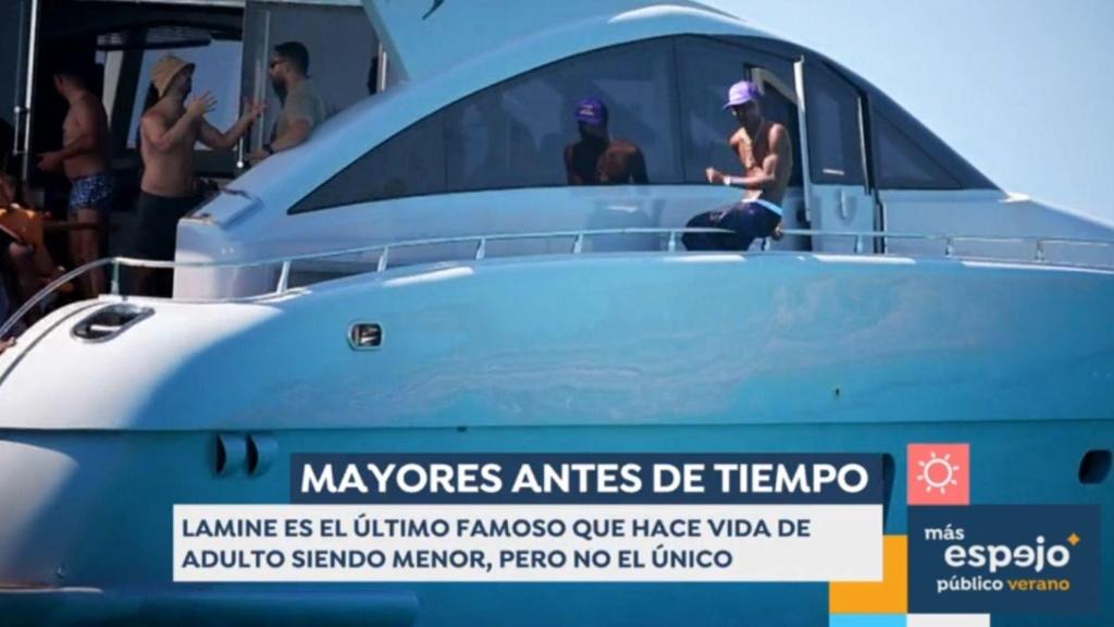 Lamine Yamal en una fiesta en un yate.