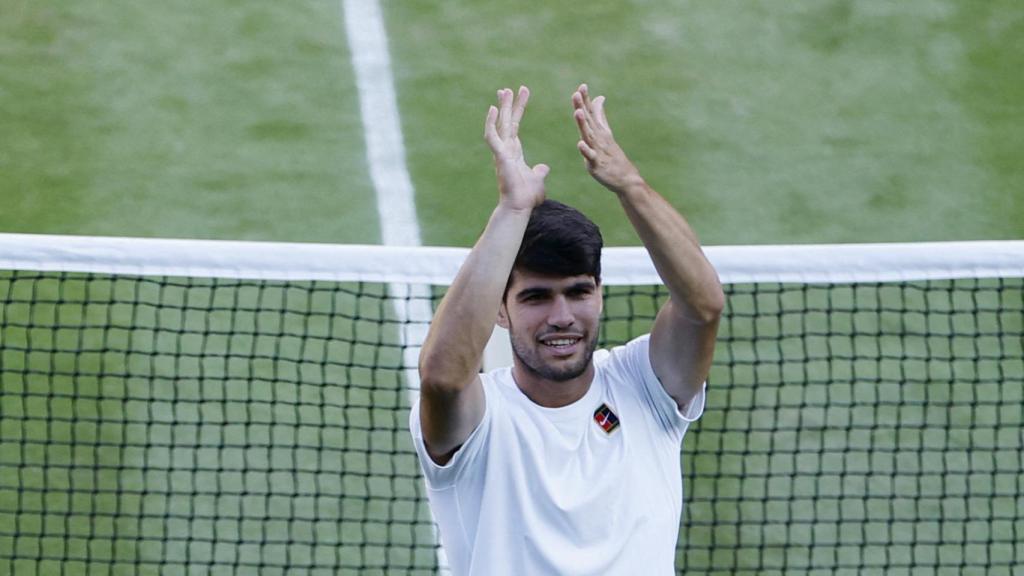 Alcaraz celebra la victoria ante Cameron Norrie.
