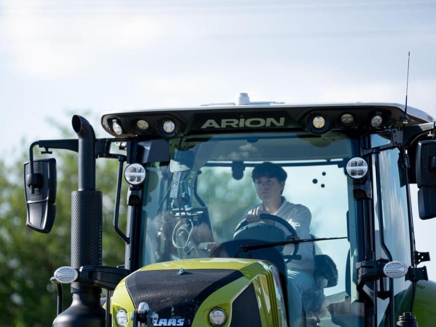 Jorge en su tractor Claaas.