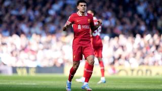 Luis Díaz celebra el gol marcado ante el Fulham en la Premier League.