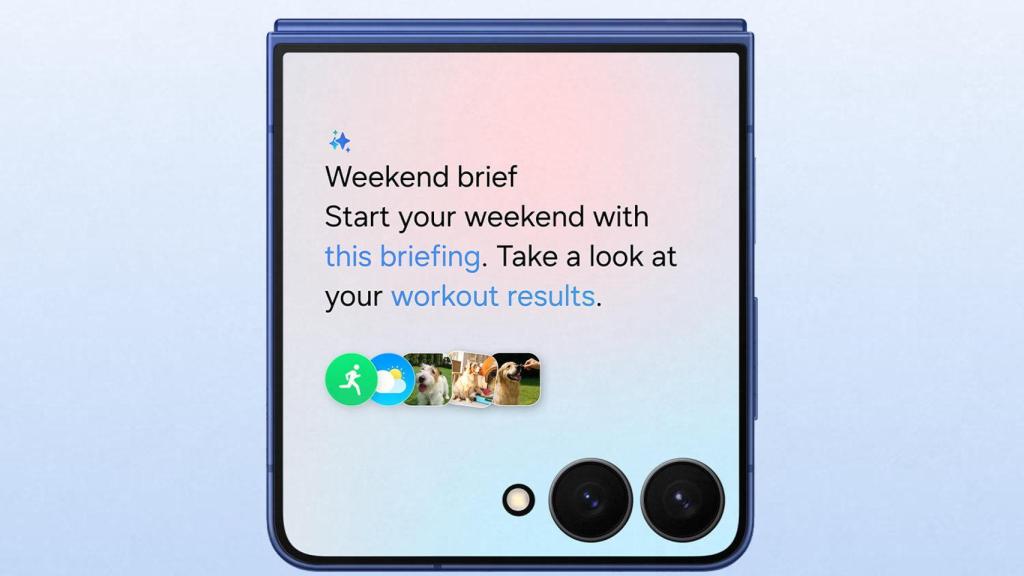 Now Brief de OneUI 8 en la pantalla externa del Samsung Galaxy Z Flip 7