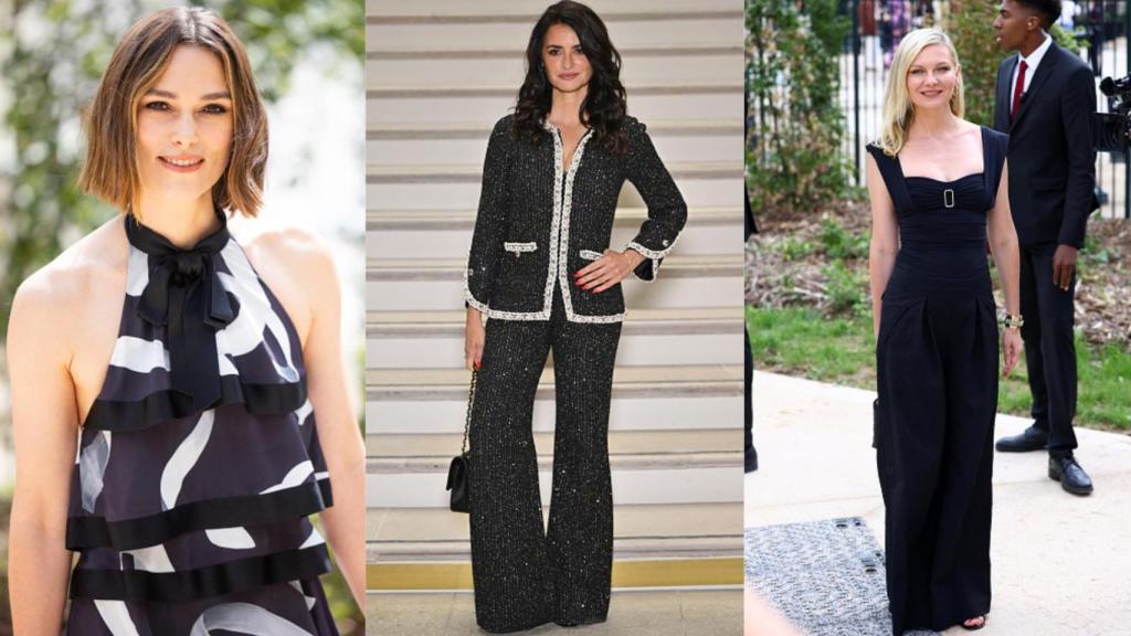 Keira Knightley, Penélope Cruz y Kirsten Dunst a su llegada a la cita con la 'maison'.