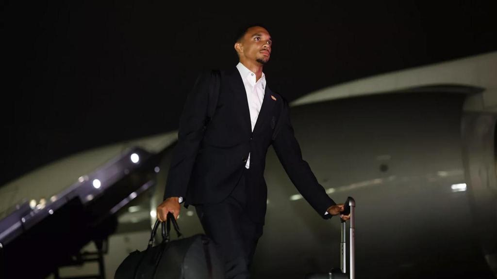Trent Alexander-Arnold, en la llegada del Real Madrid a Nueva York