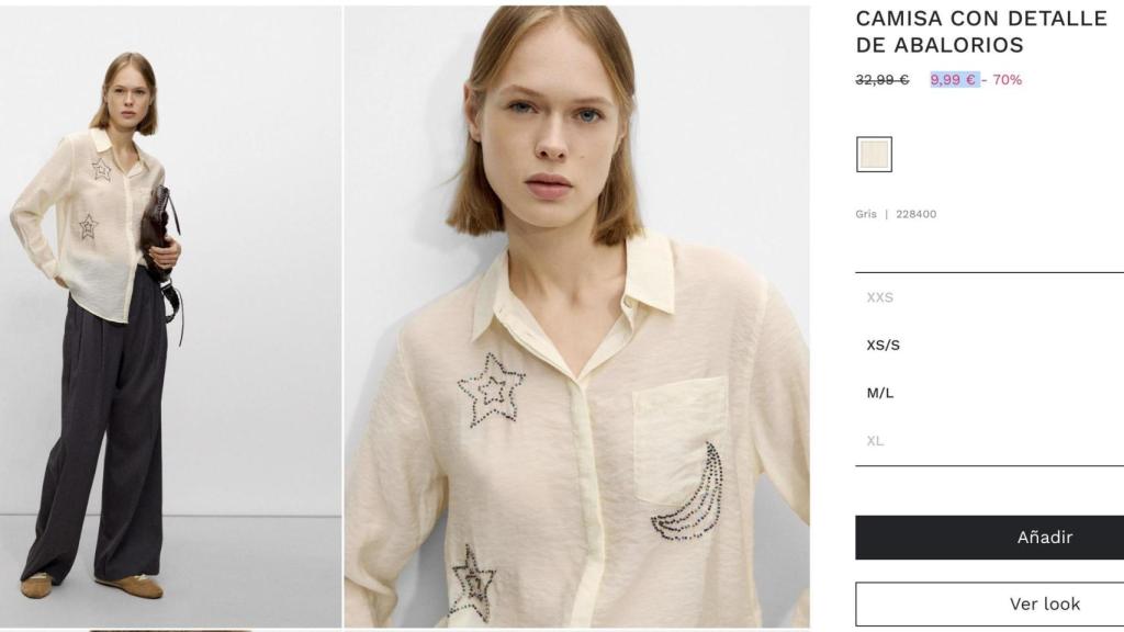 Camisa detalle abalorios. Ref. 228400