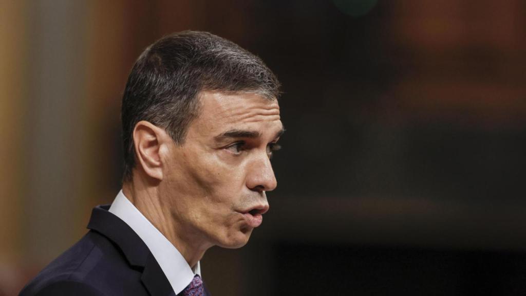 El presidente del Gobierno, Pedro Sánchez, en el pleno del Congreso este miércoles.