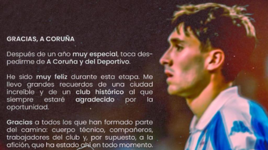 Obrador se despide del Deportivo: “He sido muy feliz en esta etapa”