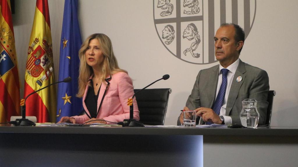 Mar Vaquero y José Luis Bancalero, en rueda de prensa tras el Consejo de Gobierno