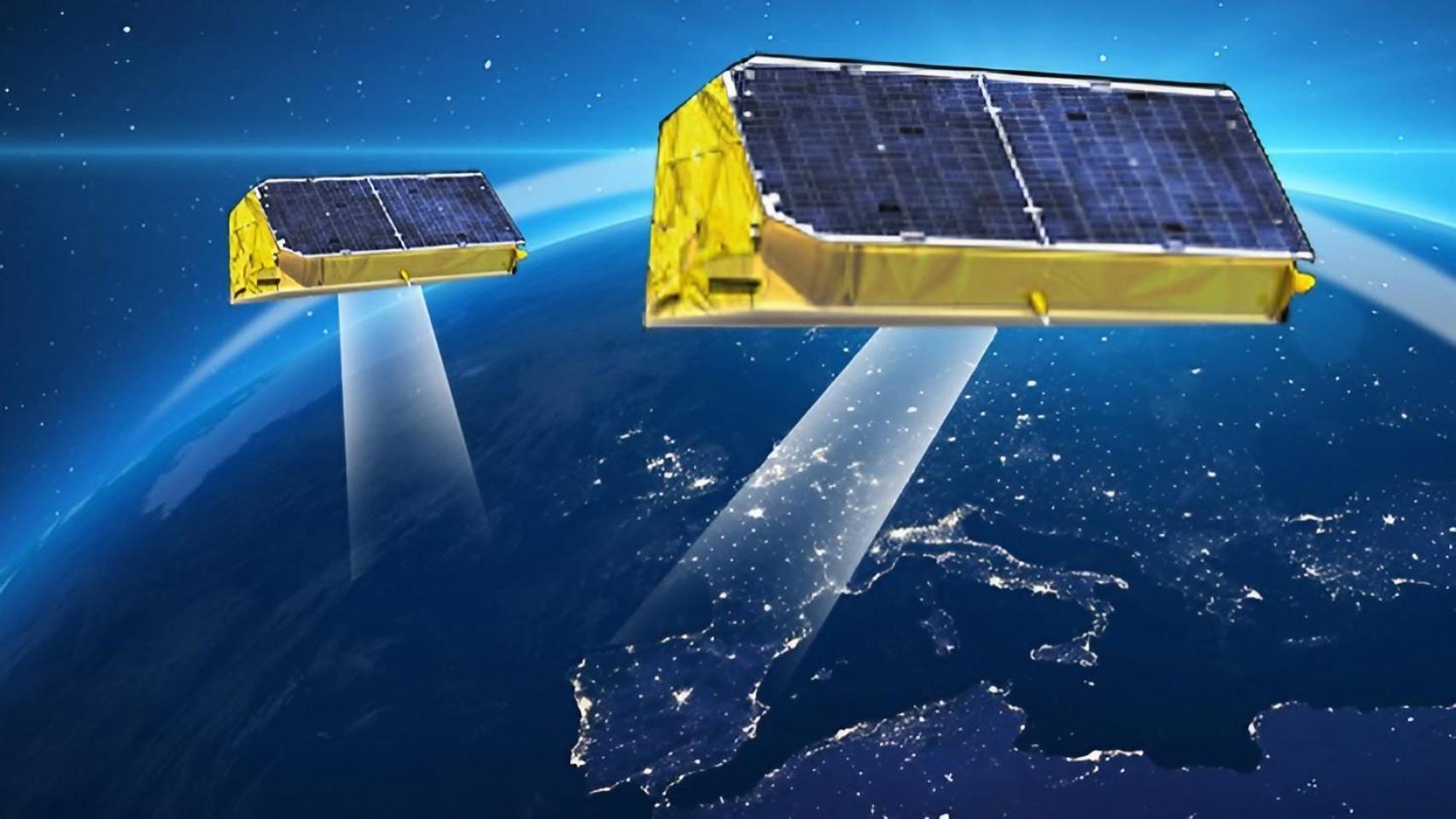 Representación artística del satélite Paz.