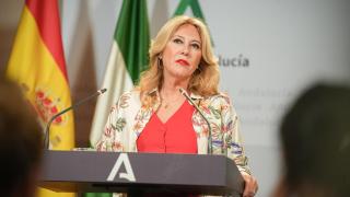 La consejera Carolina España, este miércoles en el palacio de San Telmo de Sevilla.