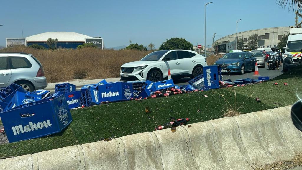 La cerveza que ha perdido el camión accidentado en Málaga.