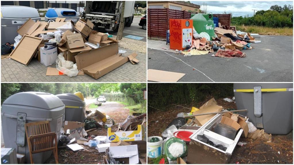 Imagen de varios de los vertidos detectados.