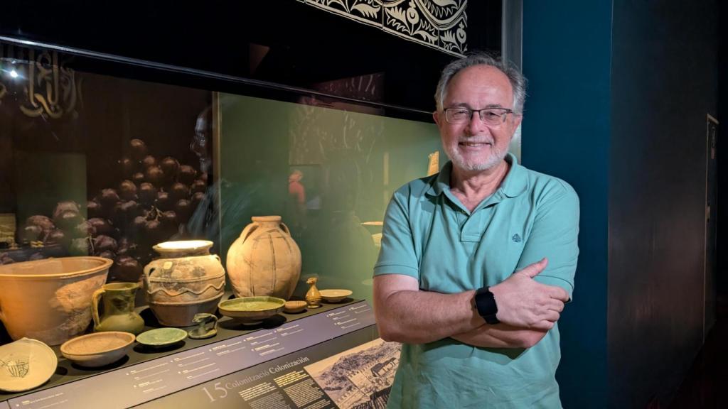 José Luis Menéndez en la sala medieval del Marq esta semana.
