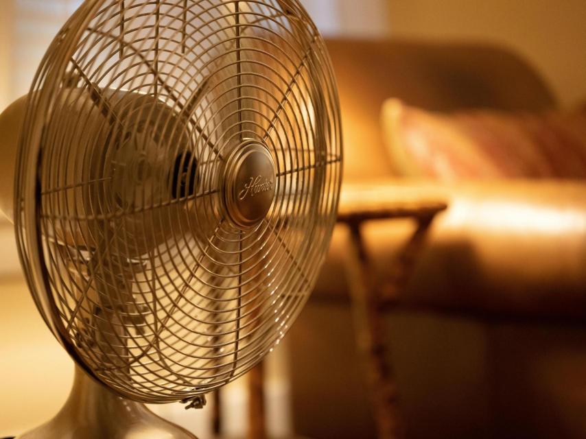 Un ventilador en funcionamiento.