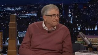 Bill Gates durante la entrevista en el programa de Jimmy Fallon.