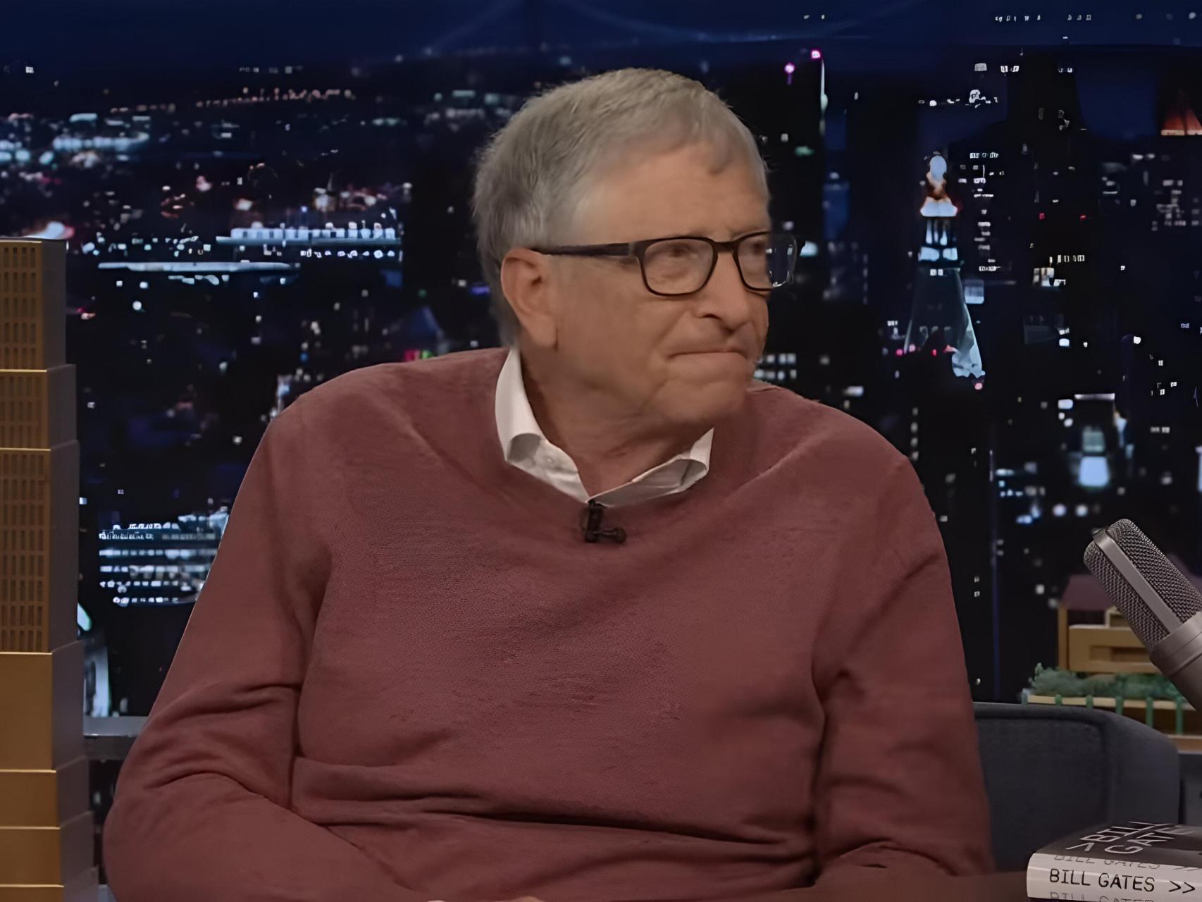 Bill Gates durante la entrevista en el programa de Jimmy Fallon.