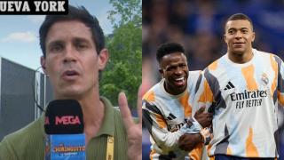 Edu Aguirre y Vinicius junto a Mbappé.