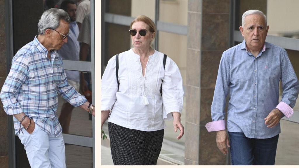 Ortega Cano, Gloria Mohedano y su marido, José Antonio, en el funeral de Michu.