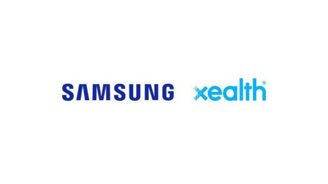 Logos de Samsung y Xealth en un fotomontaje.