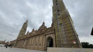 La basílica del Pilar, este jueves, en Zaragoza.