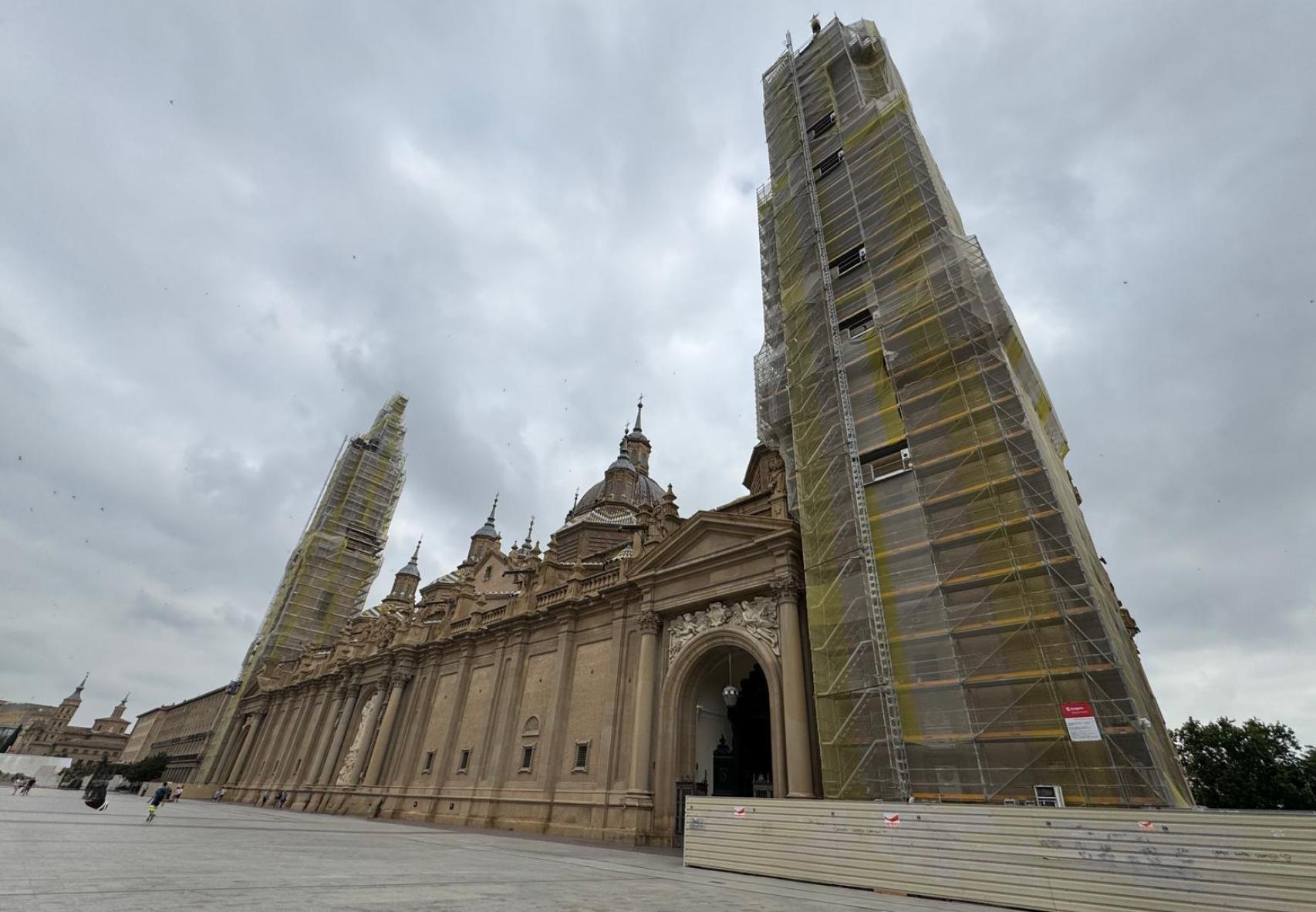 La basílica del Pilar, este jueves, en Zaragoza.