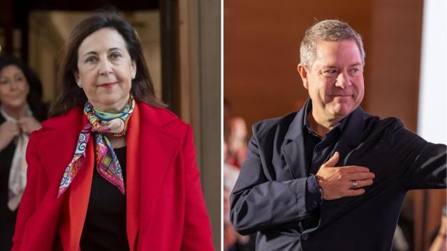 La ministra de Defensa, Margarita Robles y el presidente de Castilla-La Mancha, Emiliano García-Page.